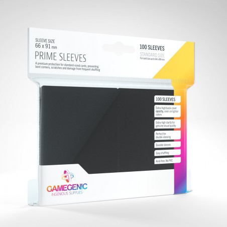 Gamegenic PRIME Sleeves 'Black Backs' 66x91mm (100u)